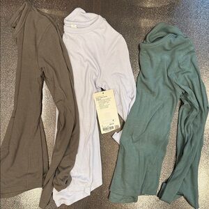 lululemon athletica Long Sleeve Tops - Brown, Light Purple, Green